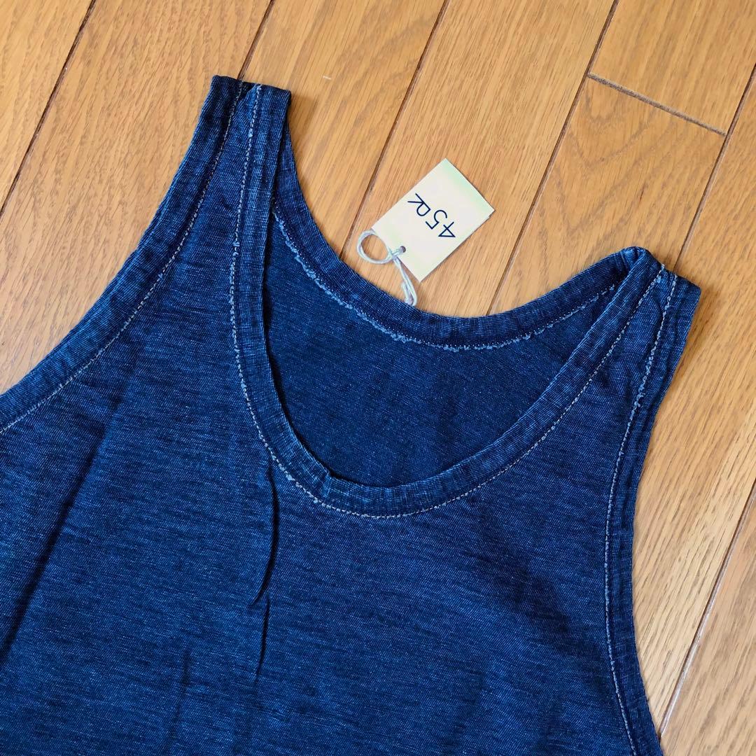 【未使用品】45R＊ジンバブエコットンの908タンクトップ＊インディゴ（重）