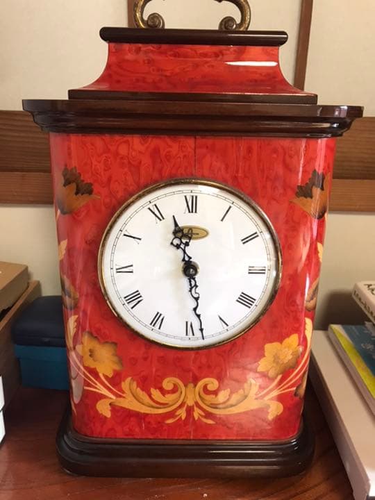 置き時計　ドイツ製　象嵌細工
