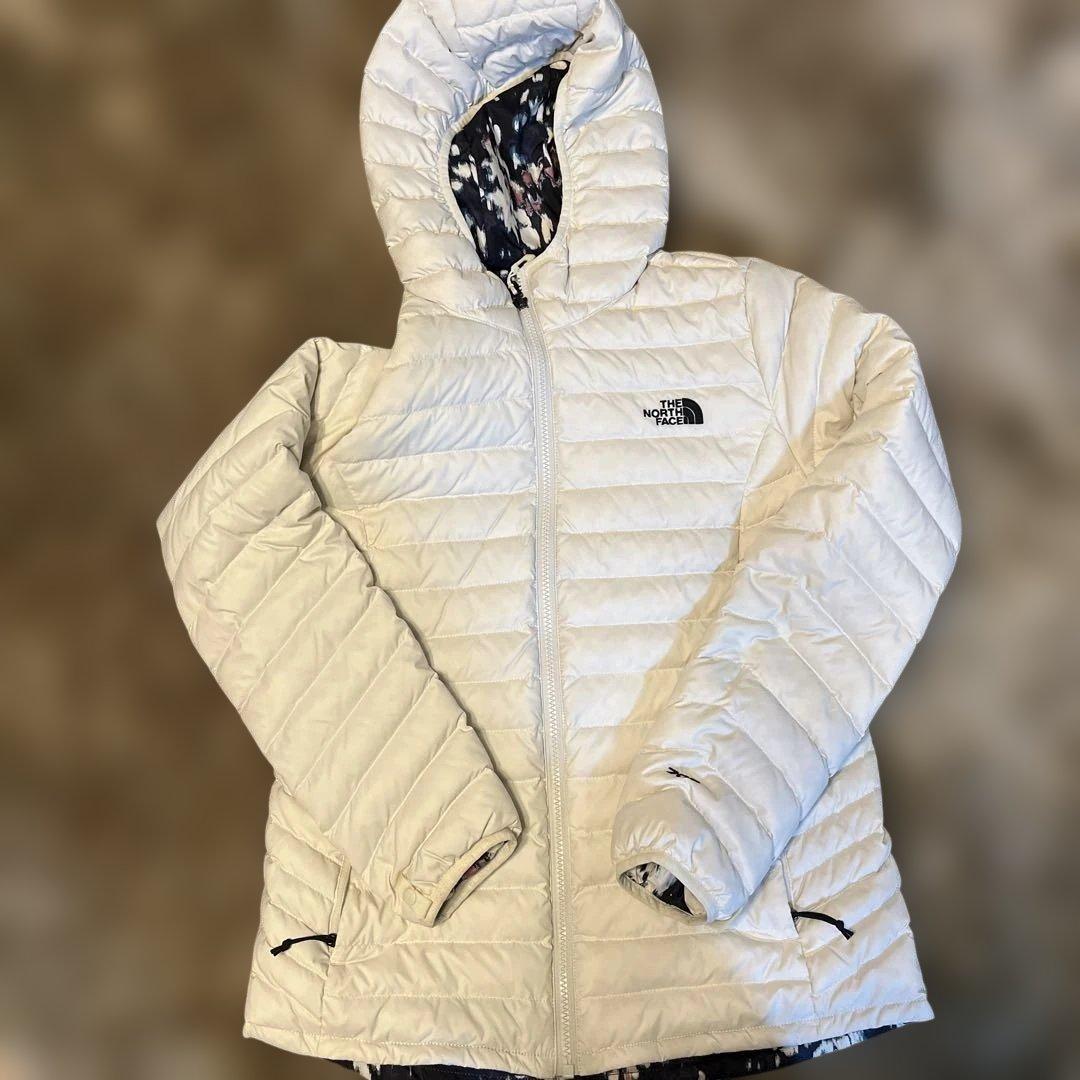 The North Face ダウンジャケット リバーシブル　ホワイト/花柄