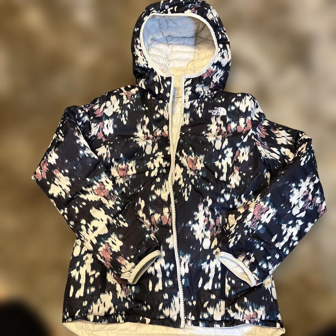 The North Face ダウンジャケット リバーシブル　ホワイト/花柄