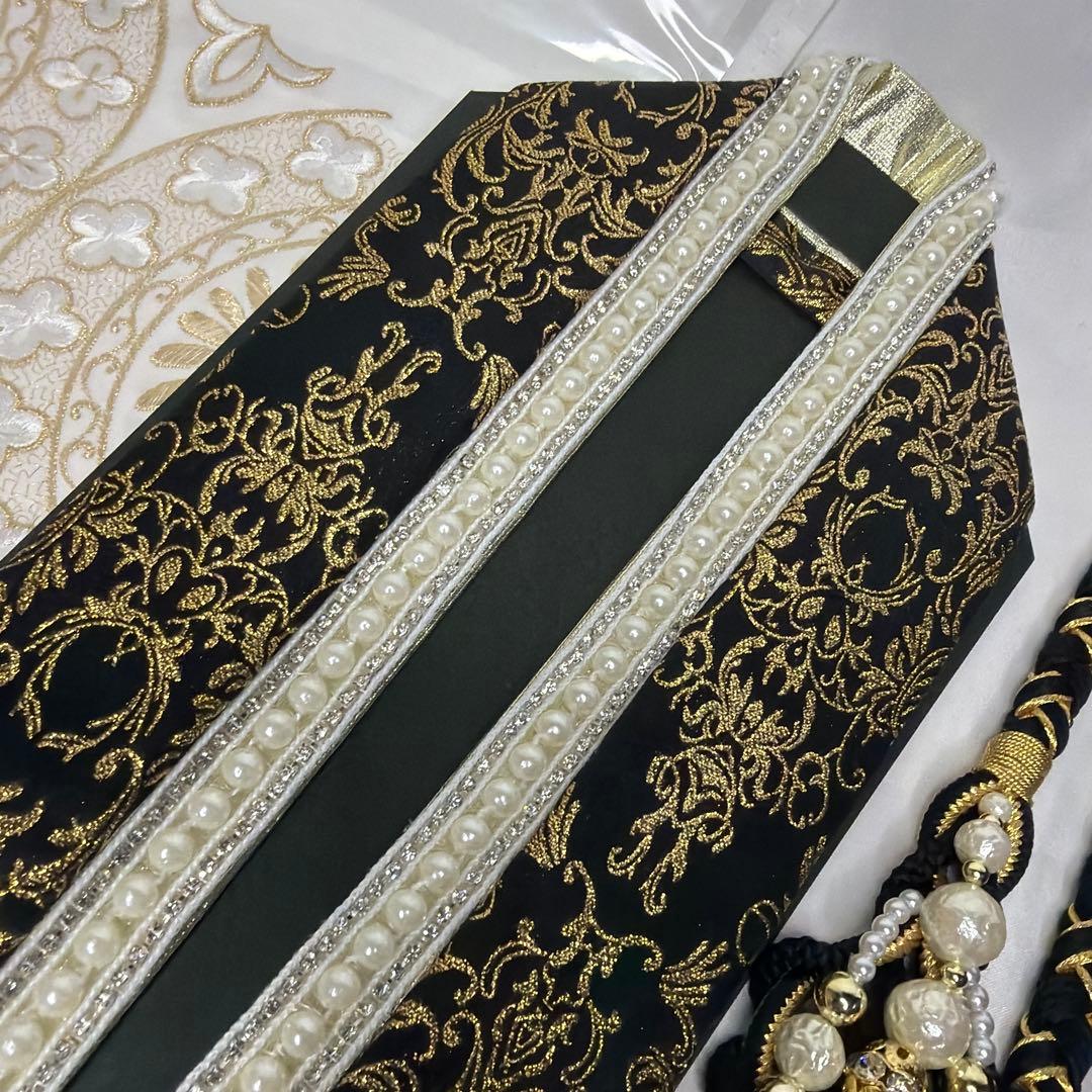 新品　2026年新作モデル　帯締め　帯揚げ　半襟　重ね襟　セット　黒