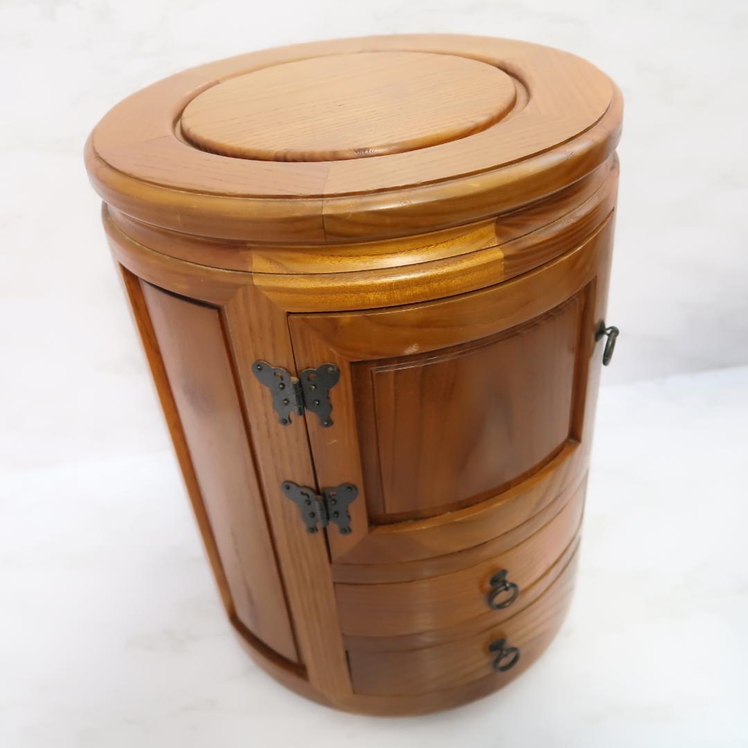 李朝家具 丸型スツール 小物入れ テーブル アンティーク チェスト 昭和 レトロ