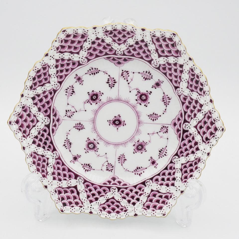 ロイヤルコペンハーゲン バーガンディ ダブルレース プレート 17.5cm #2