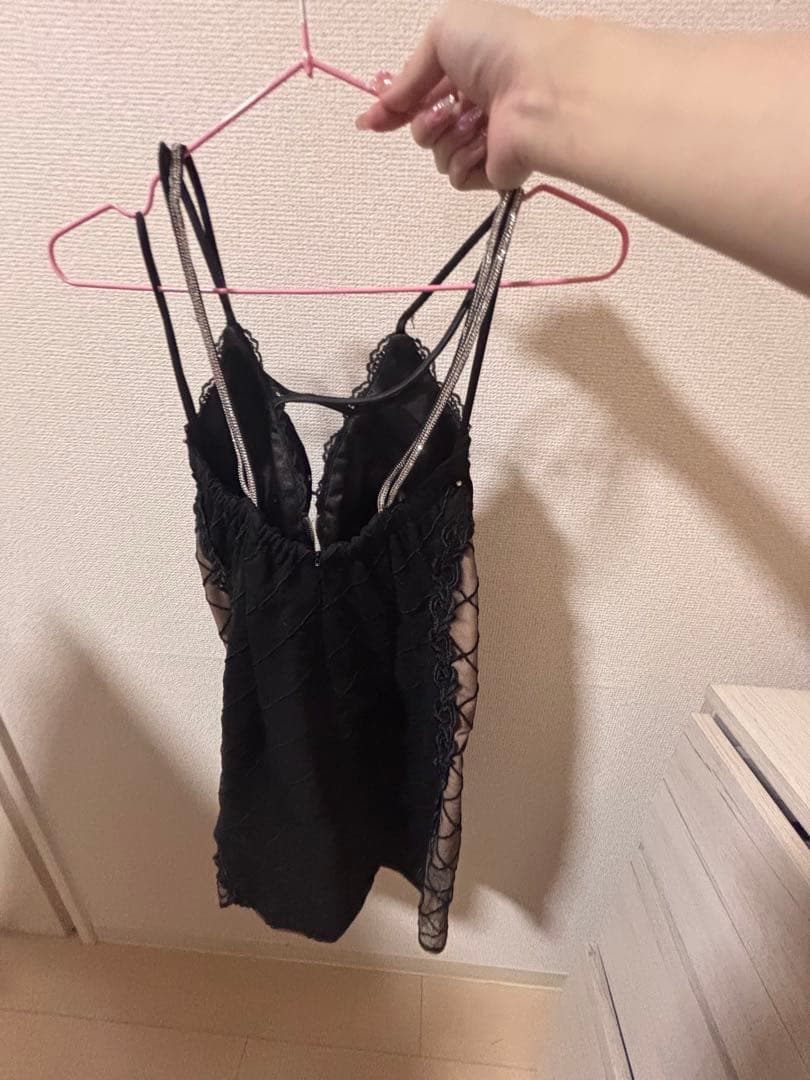 ROBE de FLEURS Glossy ブラックキャバドレス