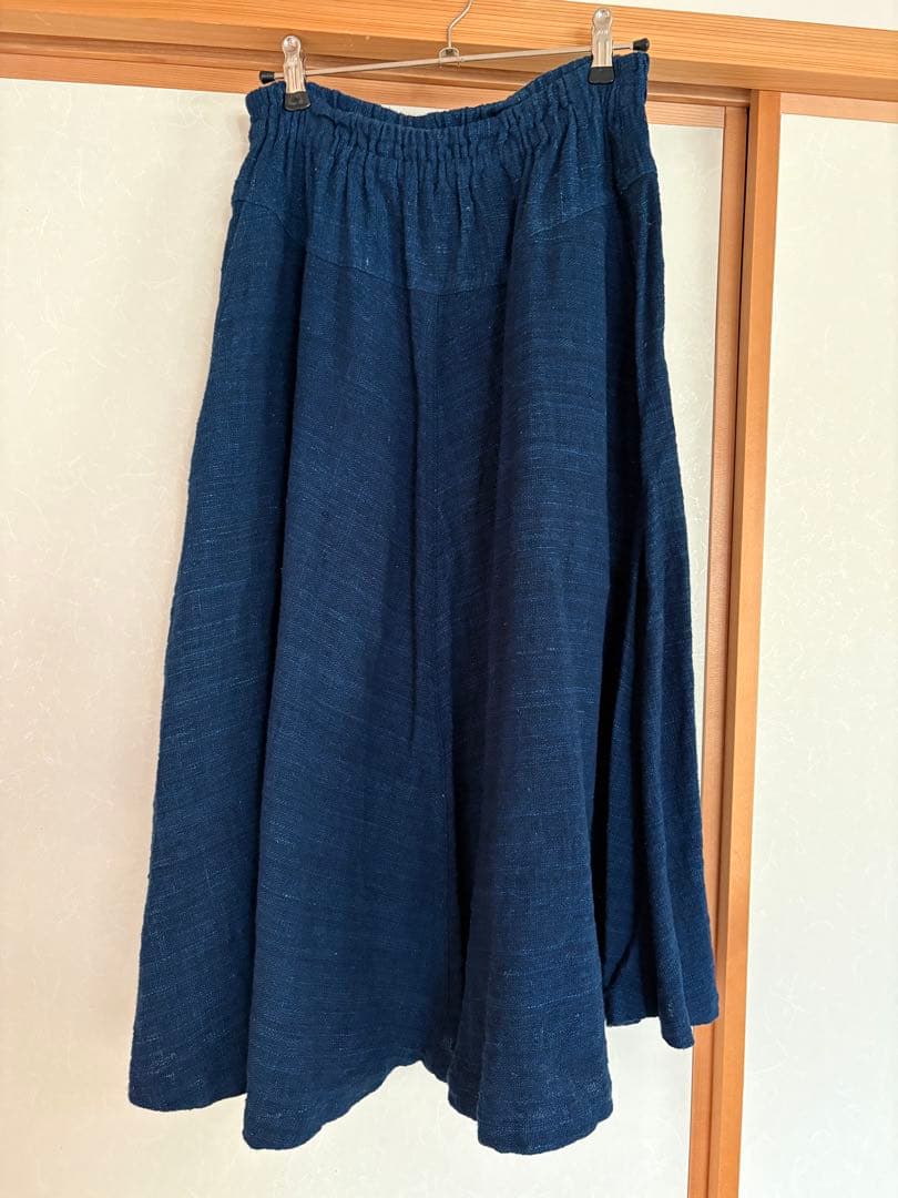 うさと藍染フレアスカート