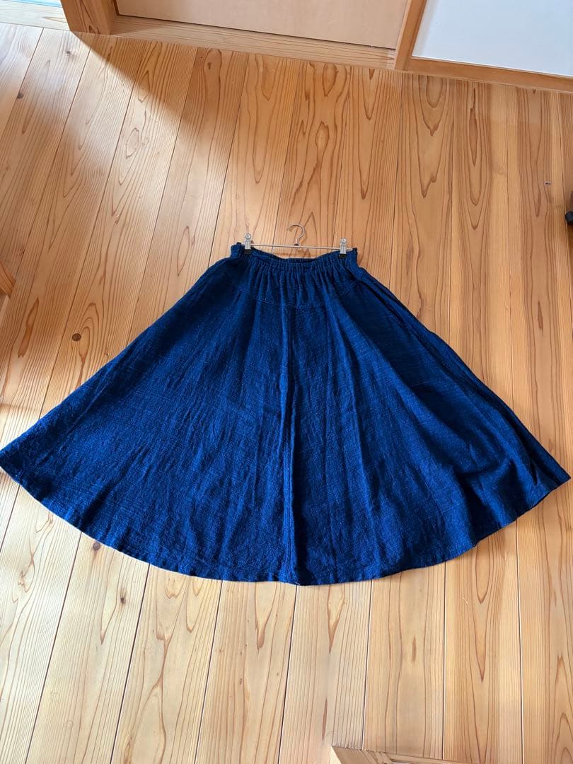 うさと藍染フレアスカート