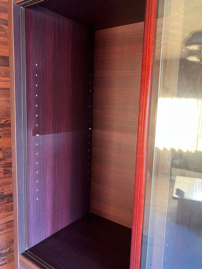 木製本棚　ガラス扉付き　収納棚