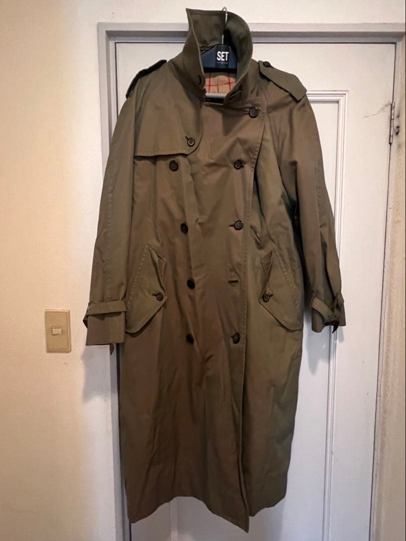 大特価　超希少XLバーバリー　玉虫色トレンチコート ダブル　ノバチェック