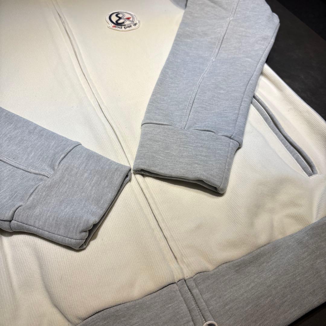 【美品✨】and per se フルジップジャケット アイボリーグレー