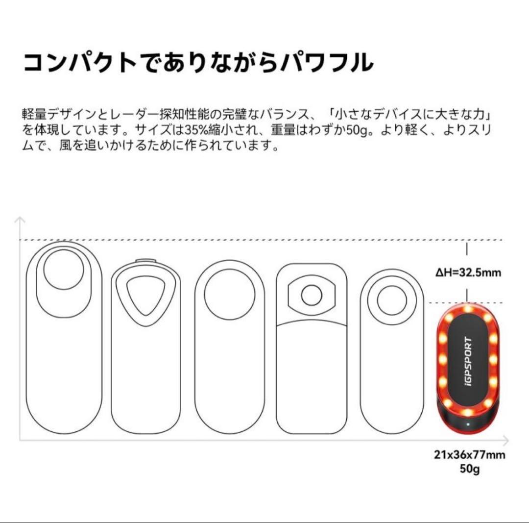 iGPSPORT SR mini スマートレーダーテールライト
