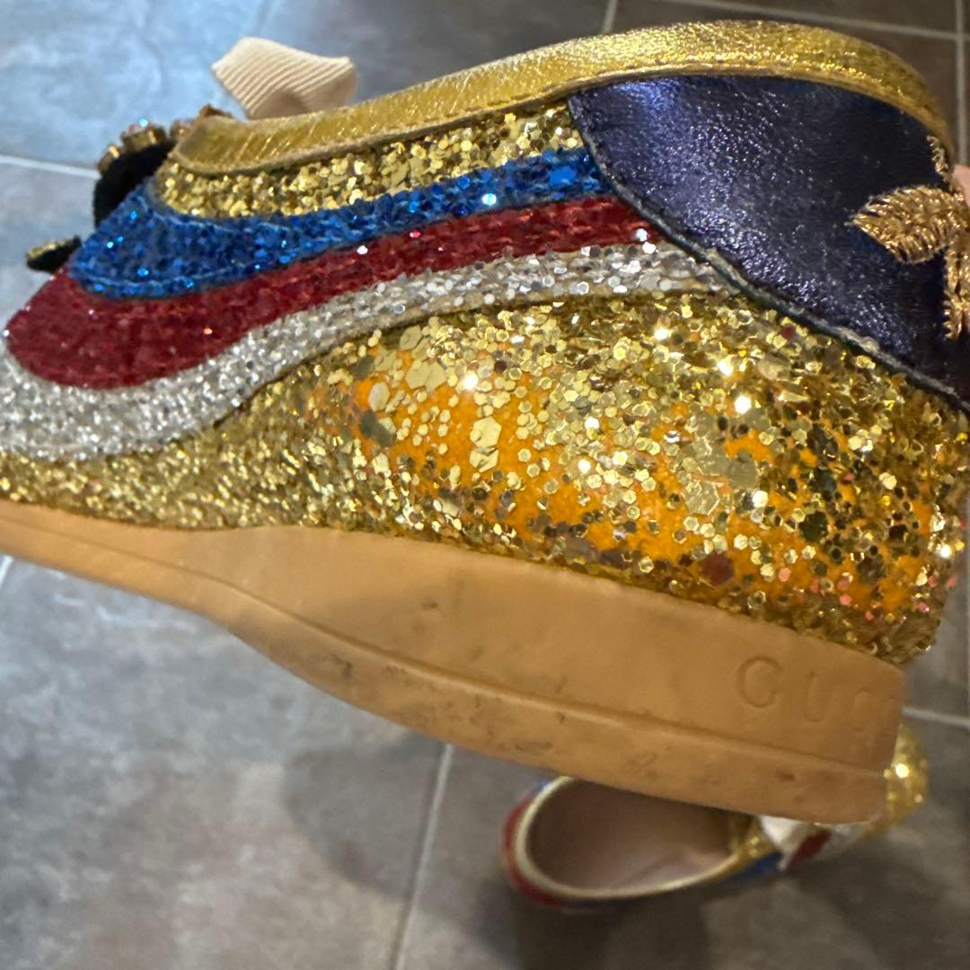GUCCI グリッタースニーカーハートビジュー スニーカー
