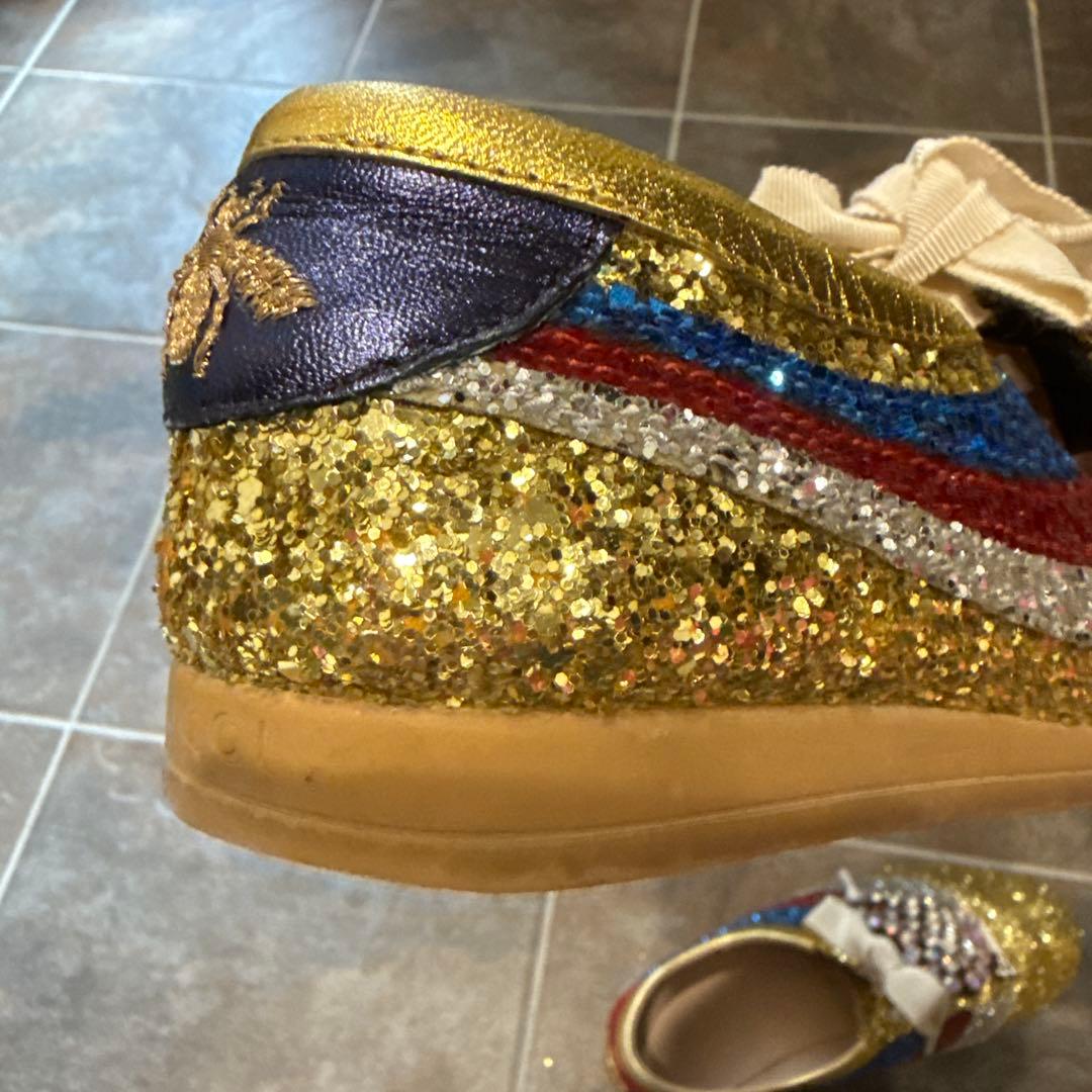 GUCCI グリッタースニーカーハートビジュー スニーカー