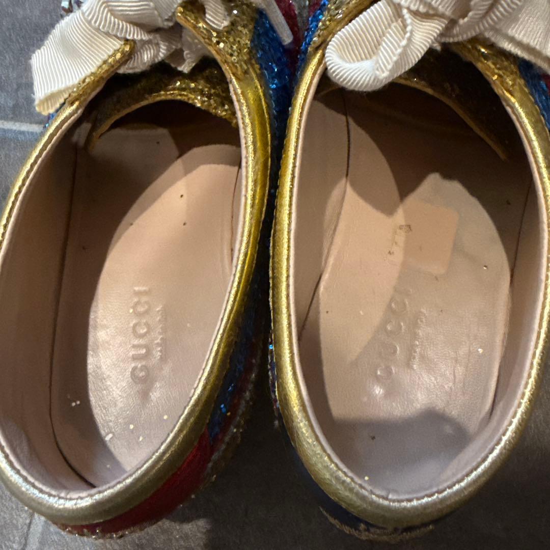 GUCCI グリッタースニーカーハートビジュー スニーカー