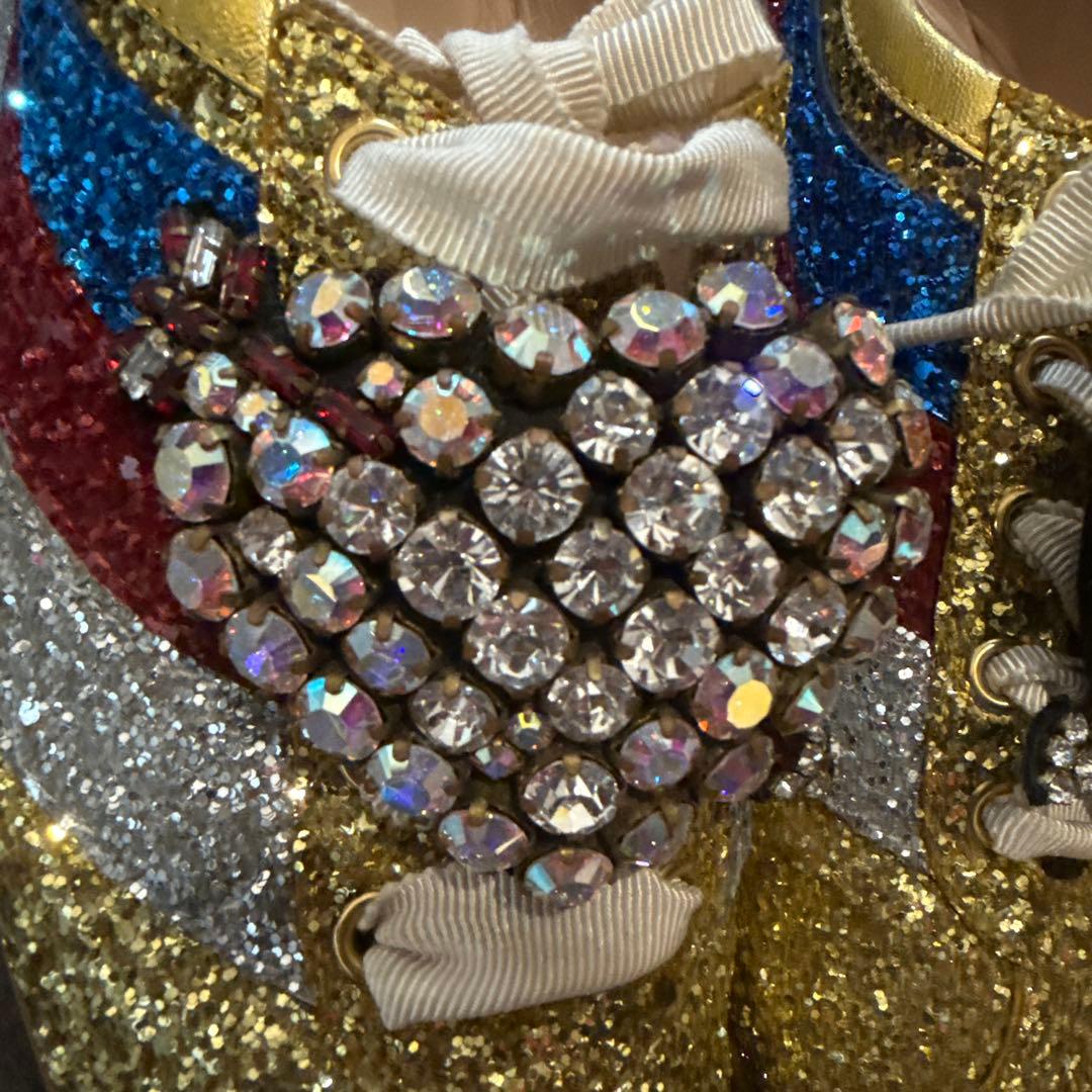 GUCCI グリッタースニーカーハートビジュー スニーカー