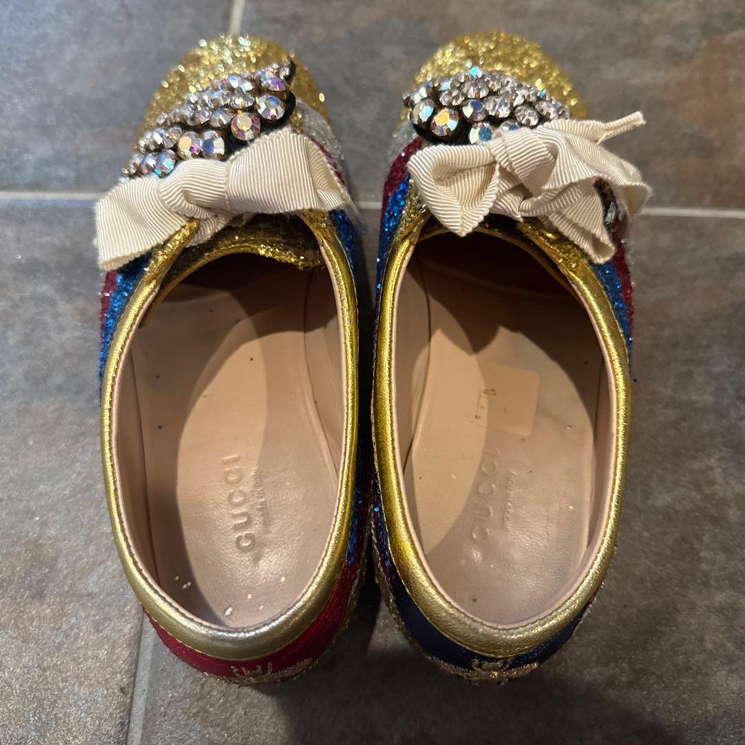 GUCCI グリッタースニーカーハートビジュー スニーカー