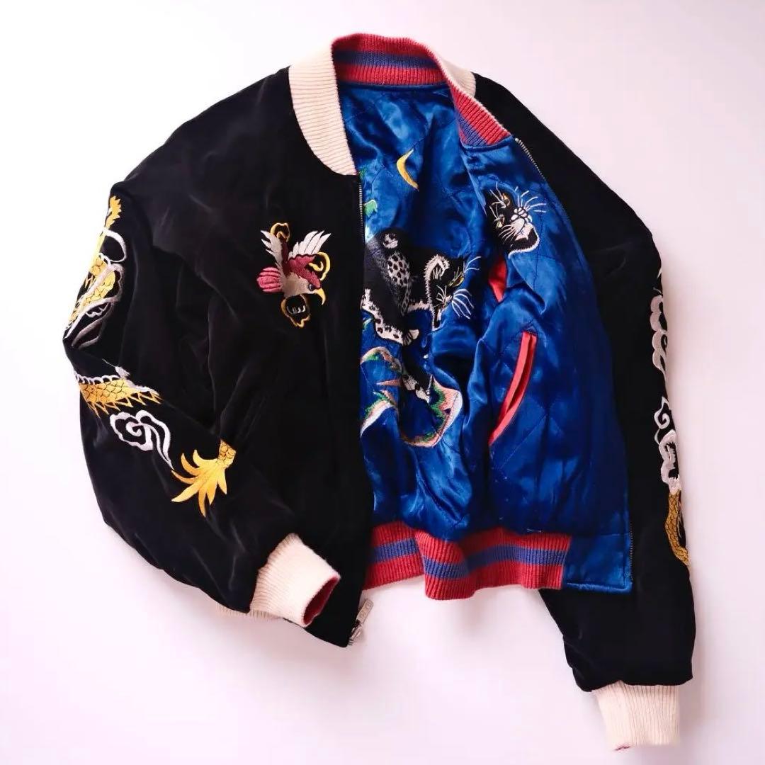 switchスカジャン ベロア刺繍　別珍