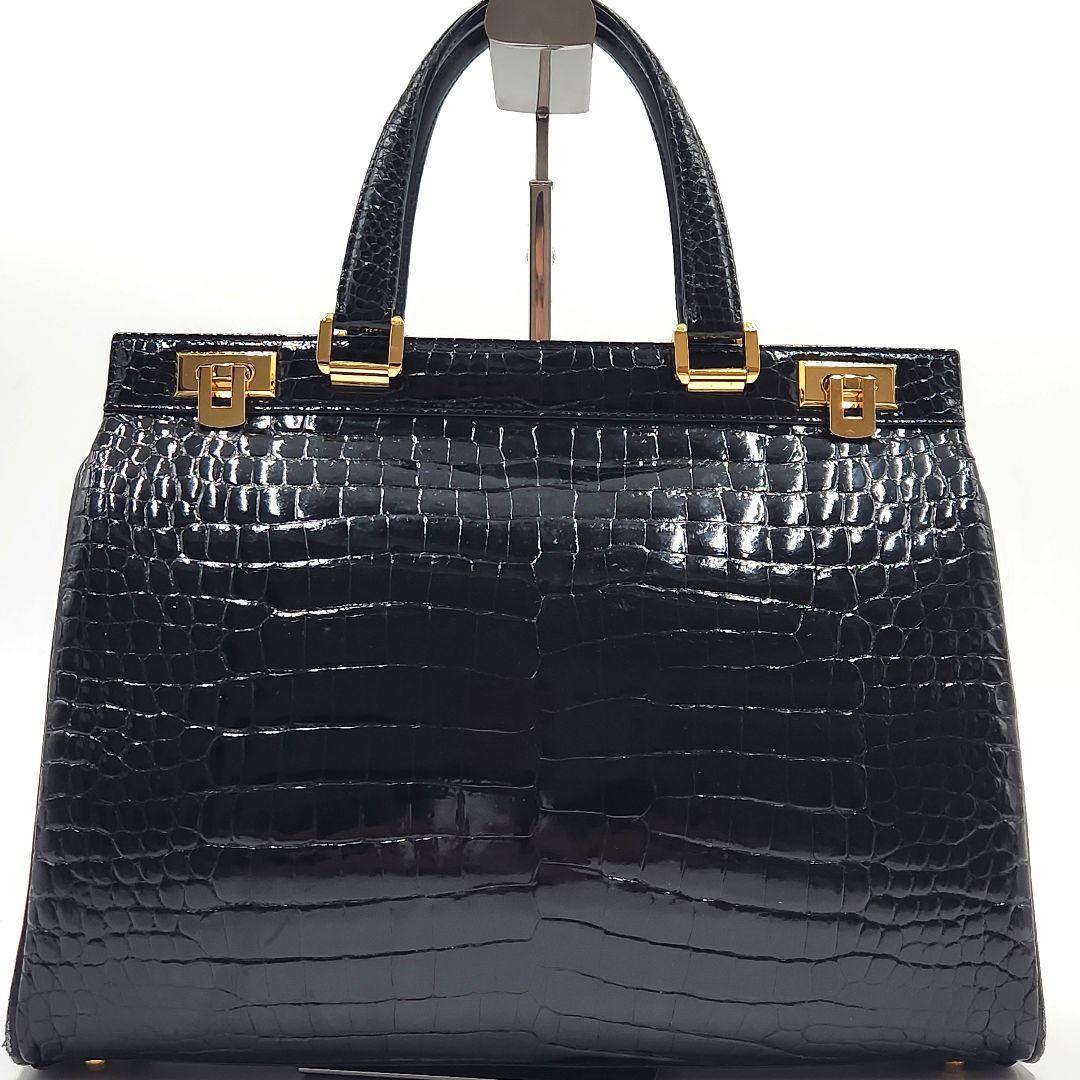 入手困難✨最高級 リアルクロコダイル トートバッグ 鰐革 ターンロック