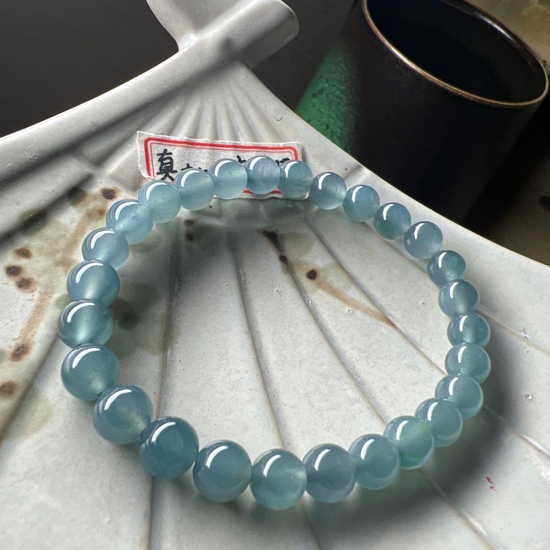 本翡翠、在庫処分お買い得氷藍水ブレスレット