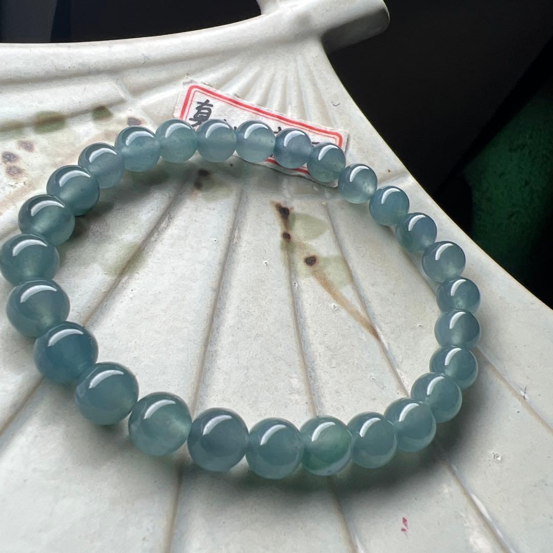 本翡翠、在庫処分お買い得氷藍水ブレスレット