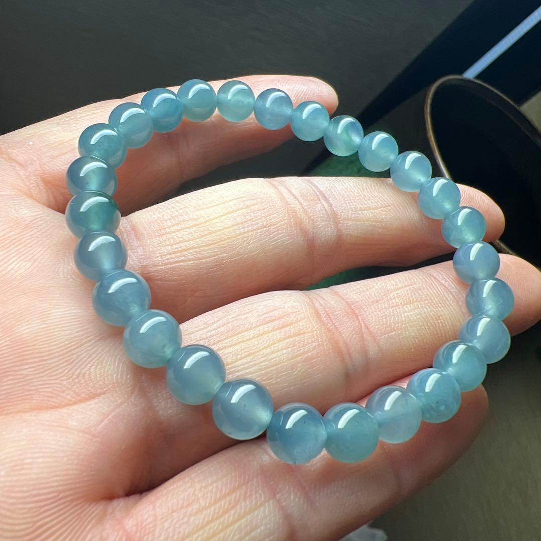 本翡翠、在庫処分お買い得氷藍水ブレスレット