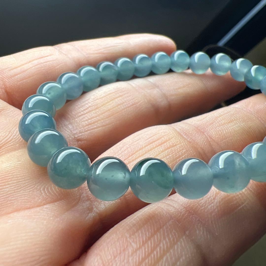本翡翠、在庫処分お買い得氷藍水ブレスレット