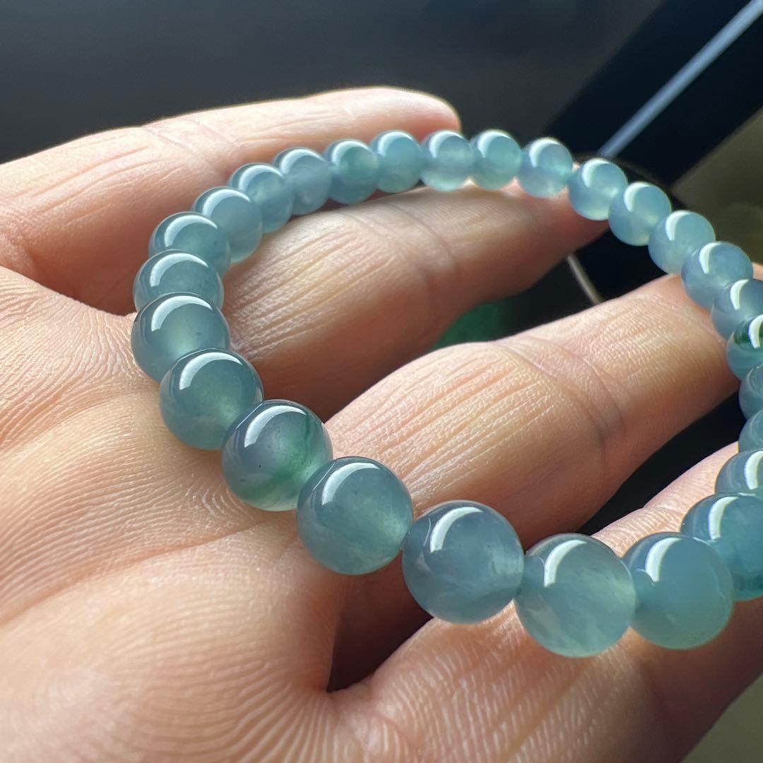 本翡翠、在庫処分お買い得氷藍水ブレスレット