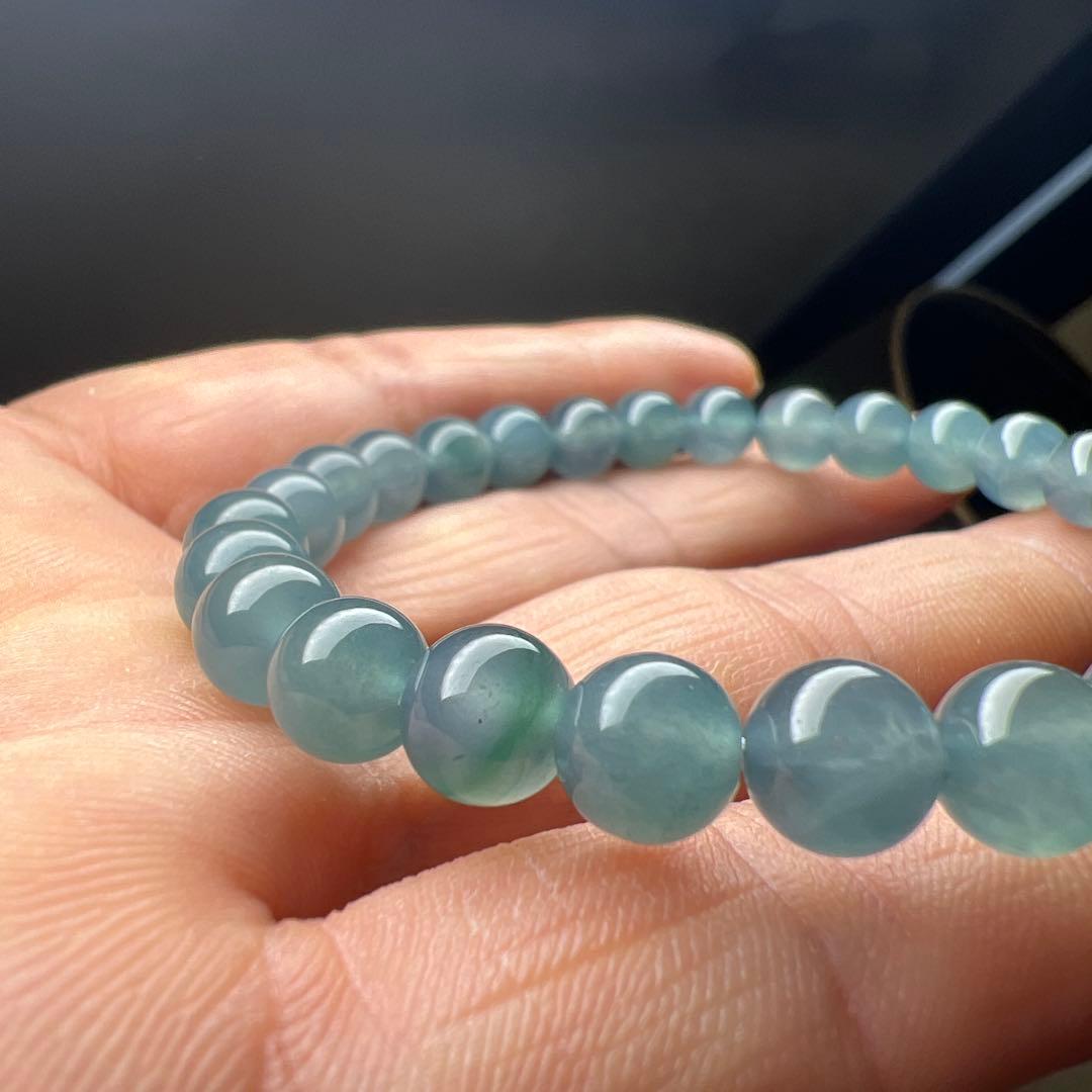 本翡翠、在庫処分お買い得氷藍水ブレスレット