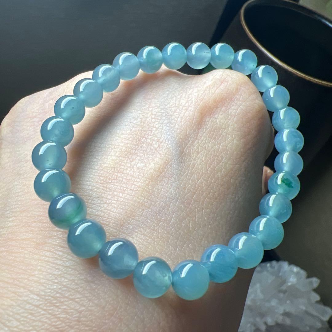 本翡翠、在庫処分お買い得氷藍水ブレスレット