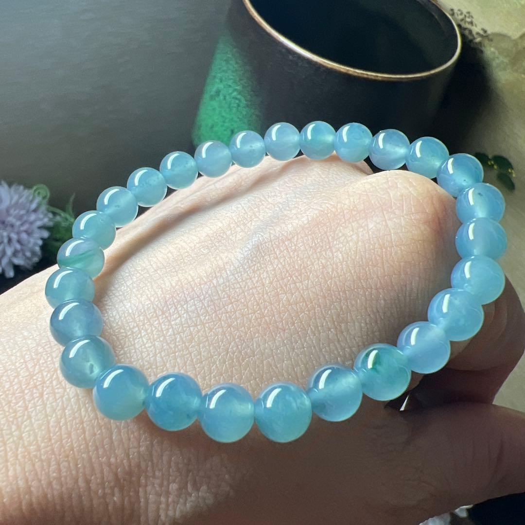 本翡翠、在庫処分お買い得氷藍水ブレスレット