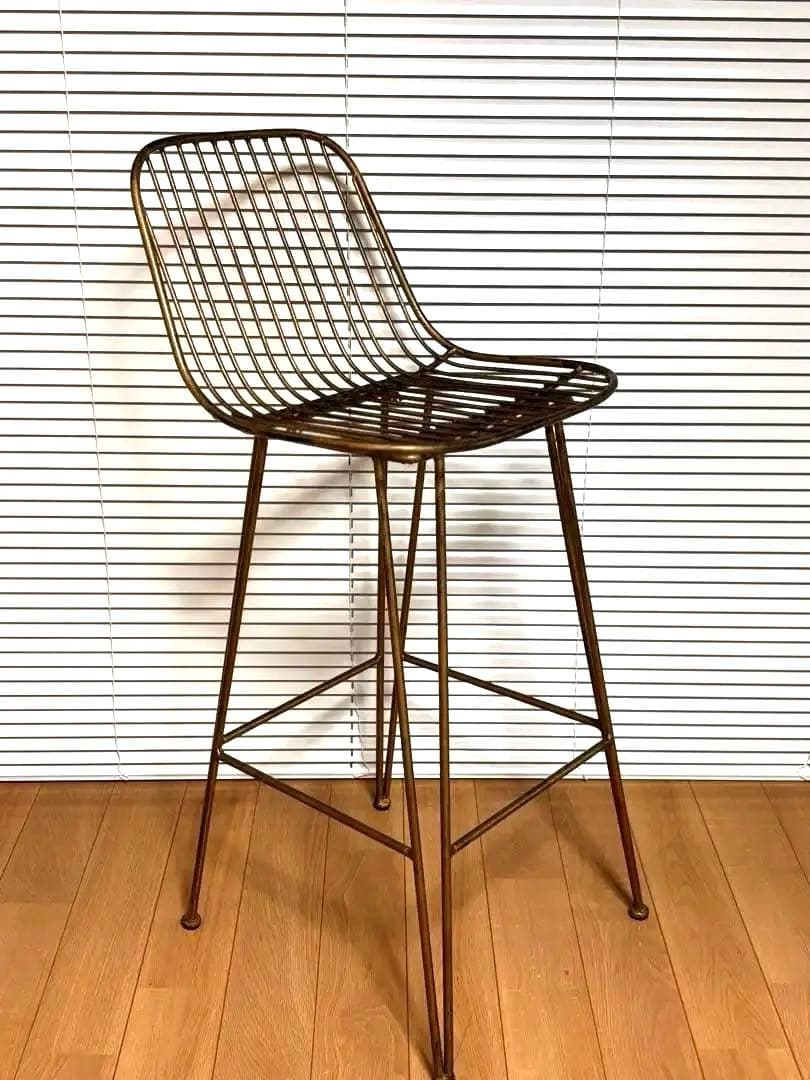 とみ　送料無料♪ヴィンテージ風アイアン製カウンターチェア