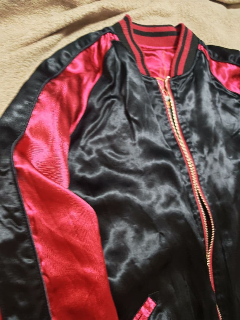 絡繰魂 馬 日本限定 スカジャン 花 unisex レーヨン ２面用 珍