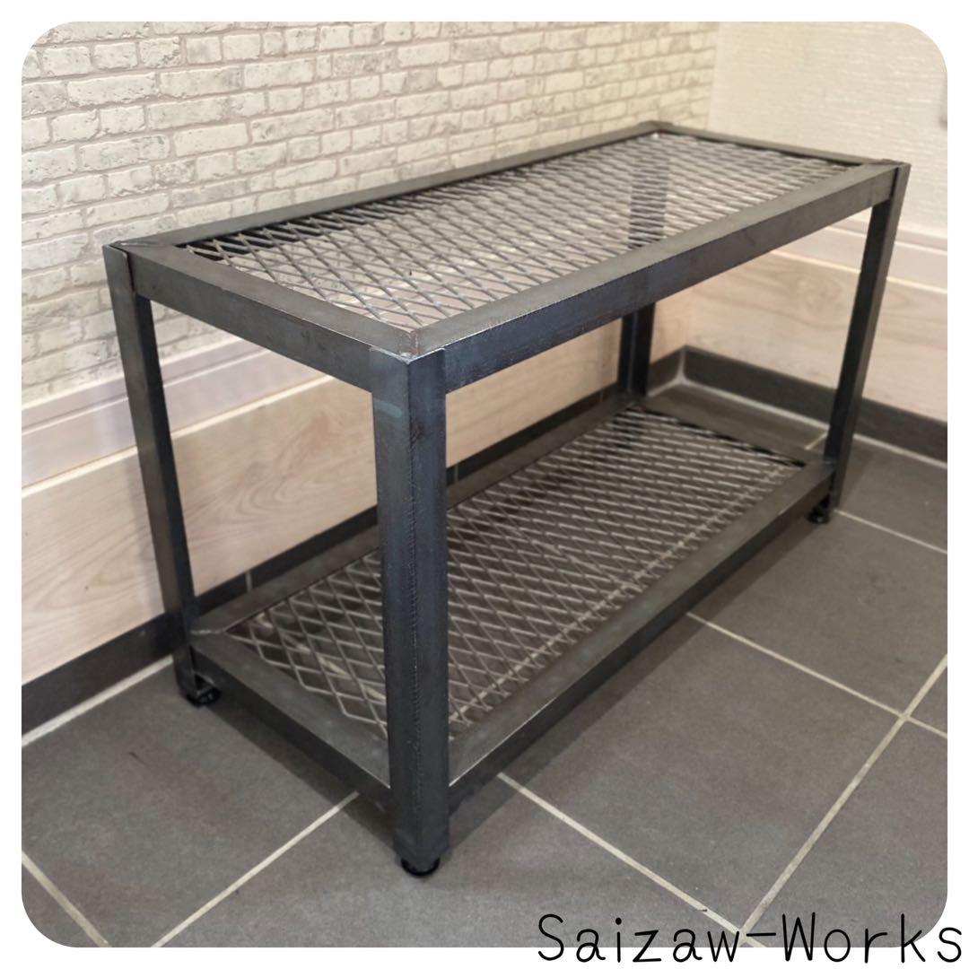 【アイアンラック】ボタニカルシェルフ　シューズラック　アイアンシェルフ