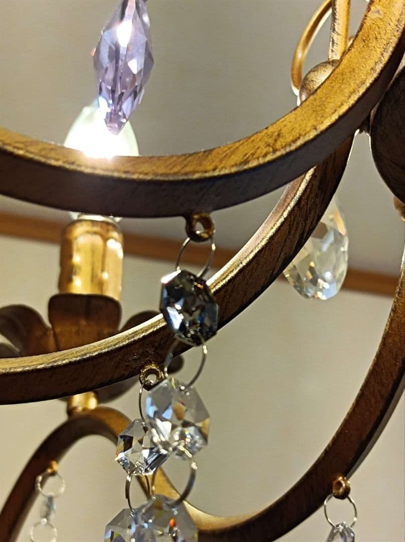 ゴージャスなゴールドカラー★暖色オールスワロフスキー使用！★カスタムシャンデリア