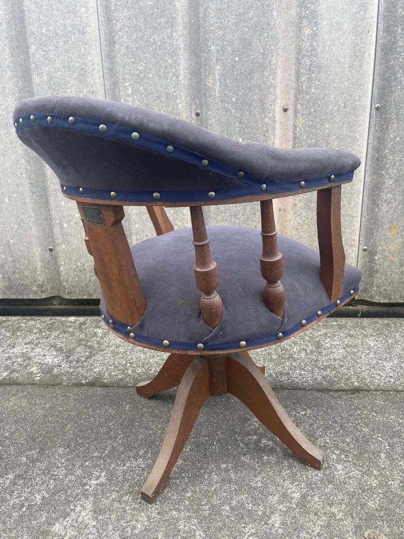 稀少/戦前/古道具/アンティーク/木製/ドクターチェア//回転椅子/椅子/④