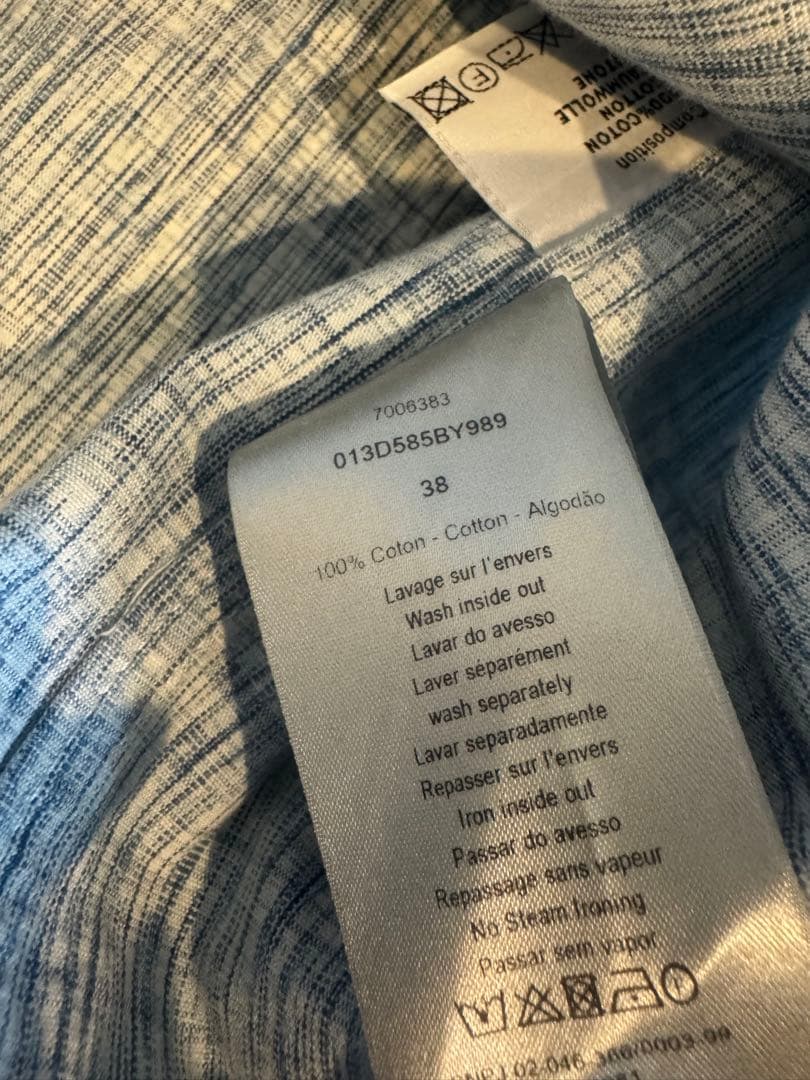 ヒカル着用モデル　ディオール オブリーク カスリ コットンデニム シャツ