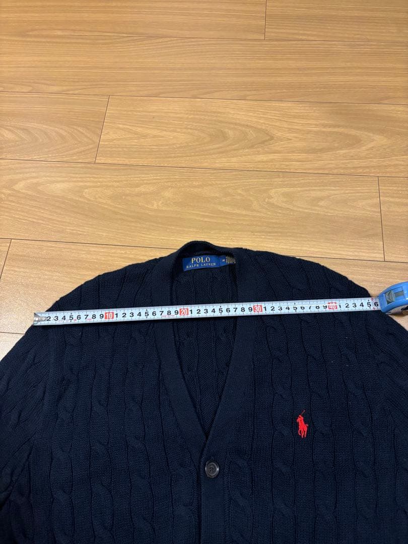 ラルフローレンケーブルニット コットン カーディガン　メンズ　Mサイズ