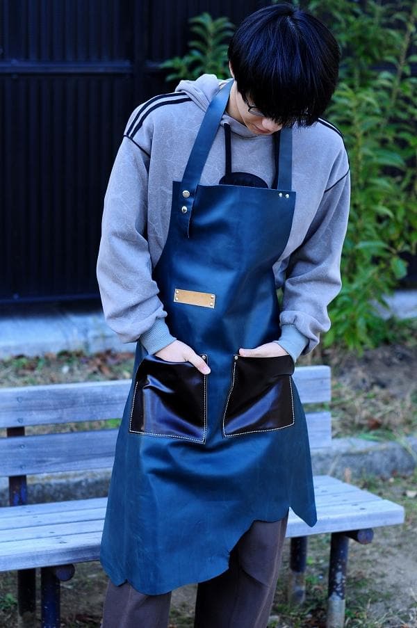本革　エプロン 工房作業、DIY、ガーデニング、カフェ・革作業・木工、レザー