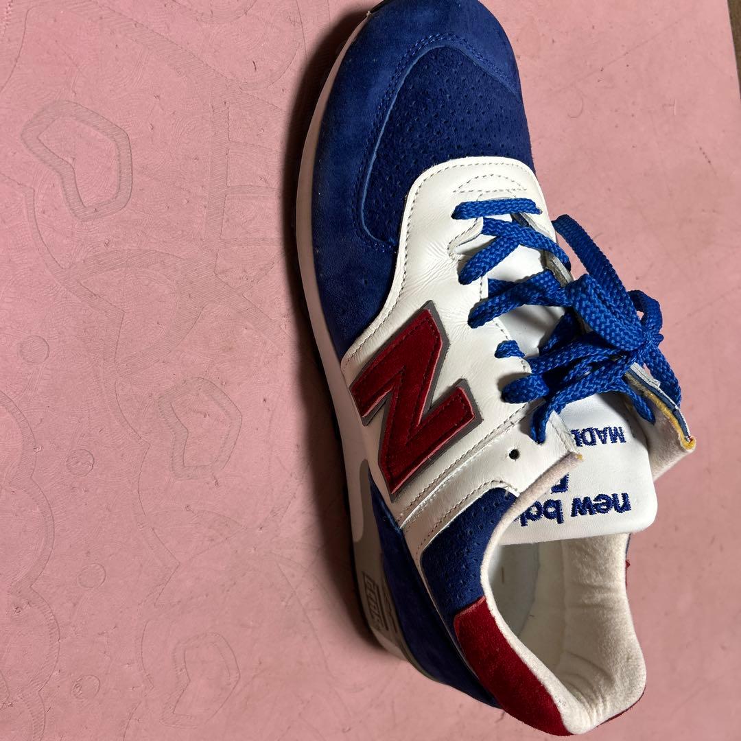 new balance 574 青赤スニーカー