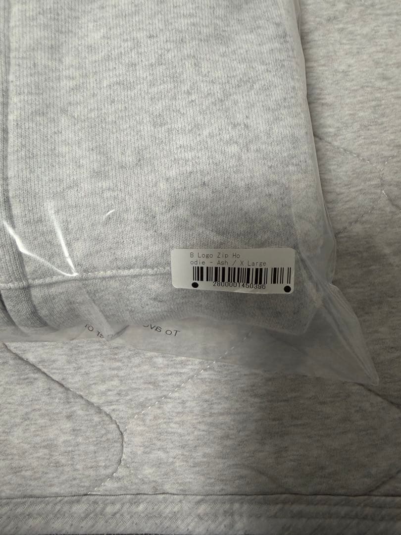 【XL】BoTT / B LOGO ZIP HOODIE / ASH