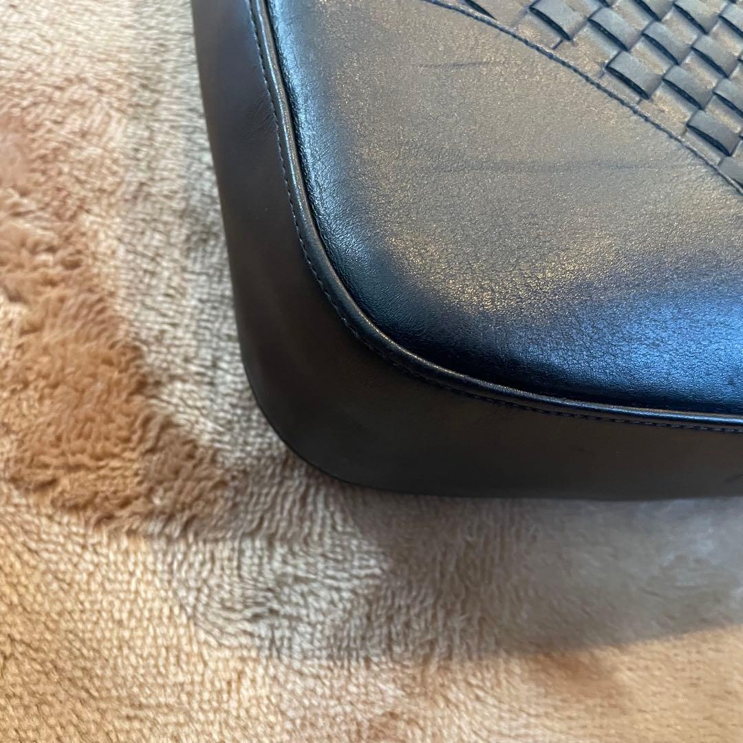 ボッテガヴェネタ　ブラック　トートバッグ　イントレチャート　肩掛け　A4可