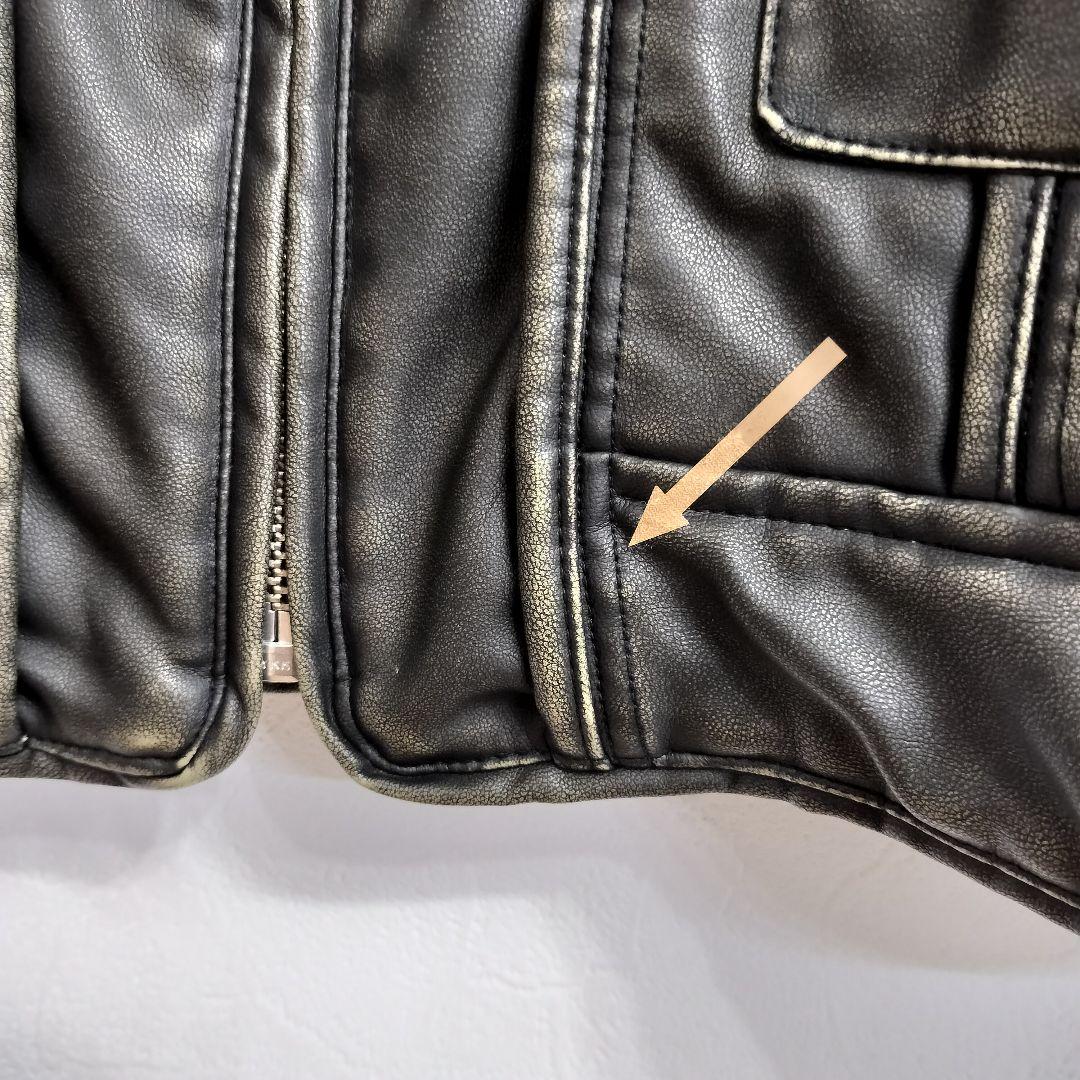 【ラグアジェム】 フェイクレザーヴィンテージジャケット メンズライク