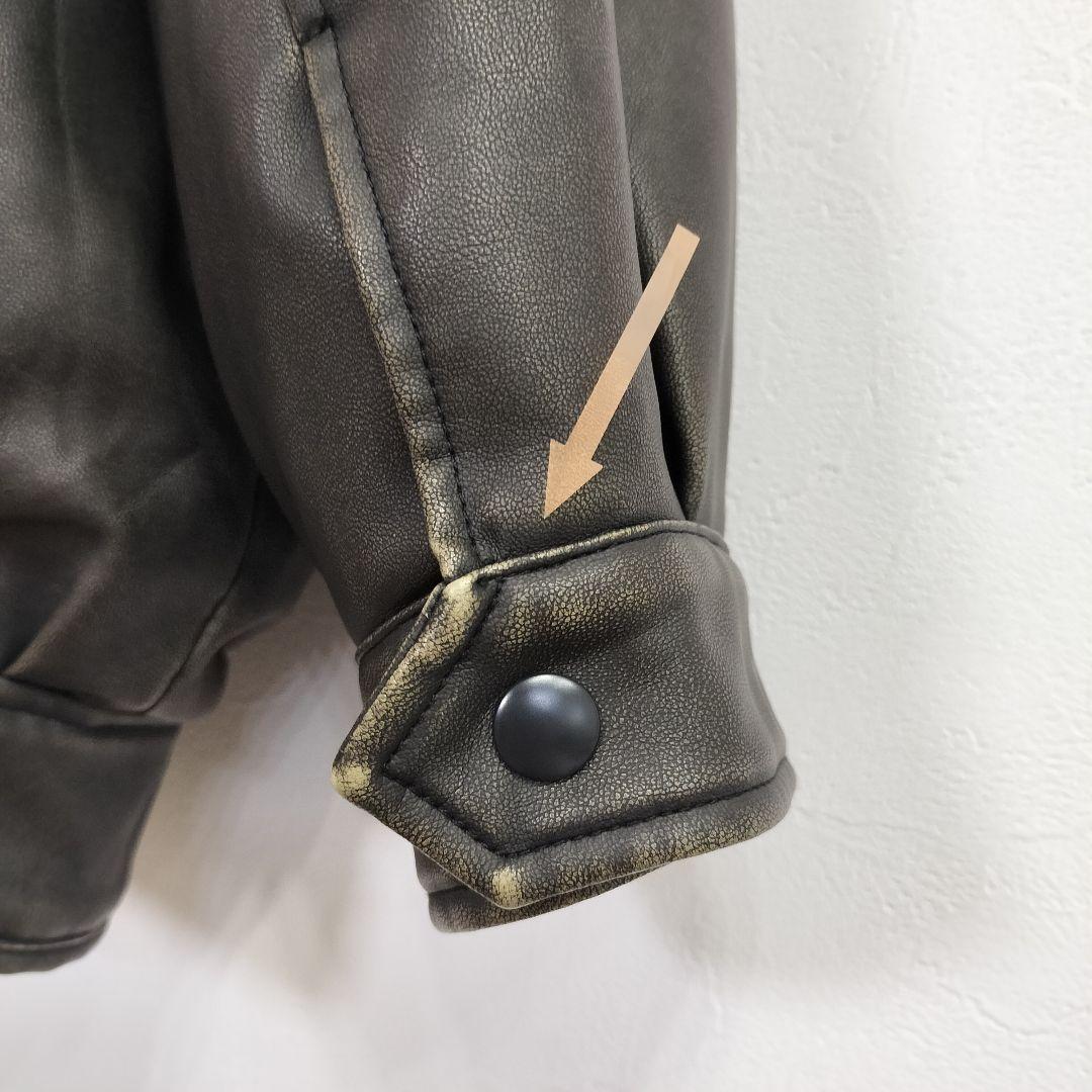 【ラグアジェム】 フェイクレザーヴィンテージジャケット メンズライク