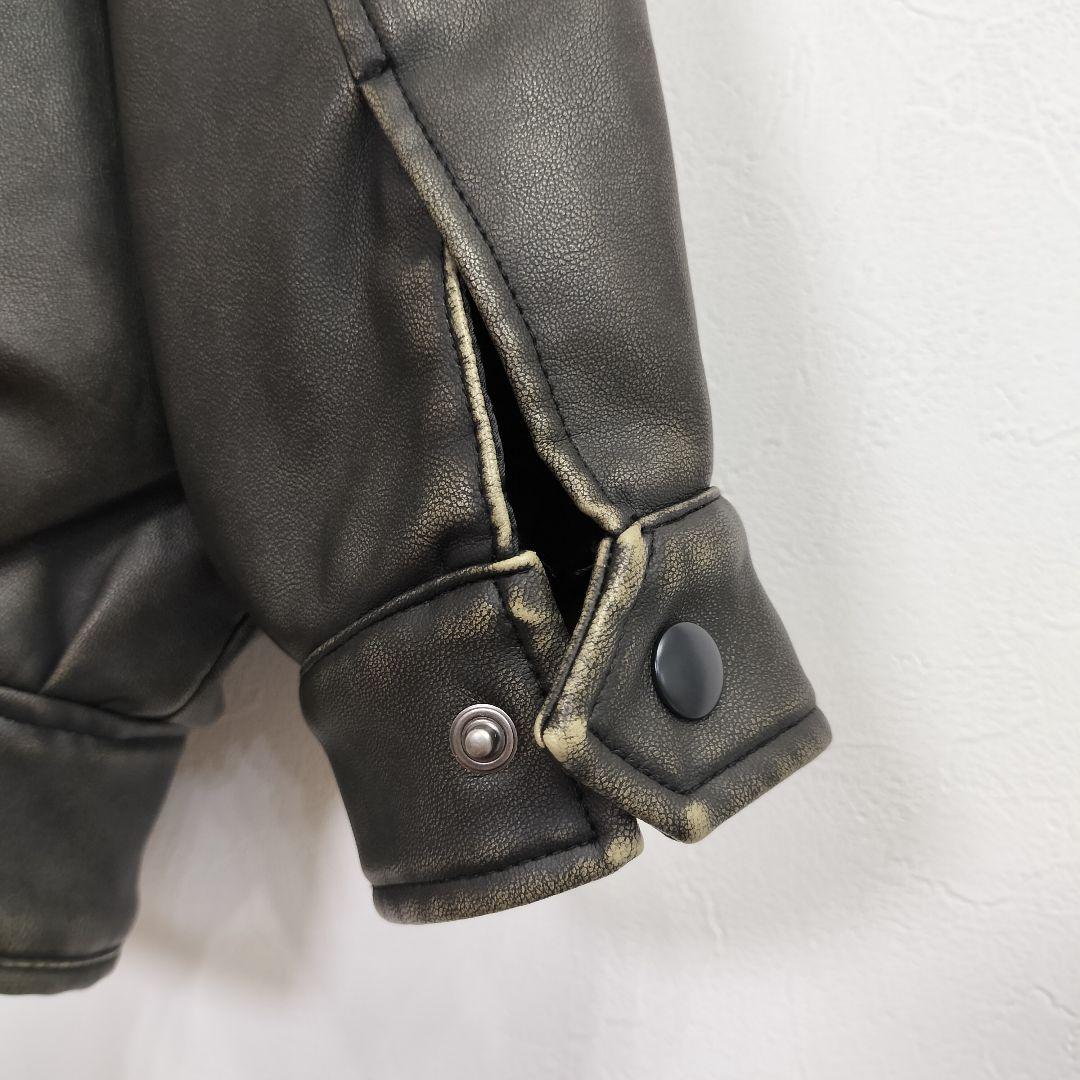 【ラグアジェム】 フェイクレザーヴィンテージジャケット メンズライク