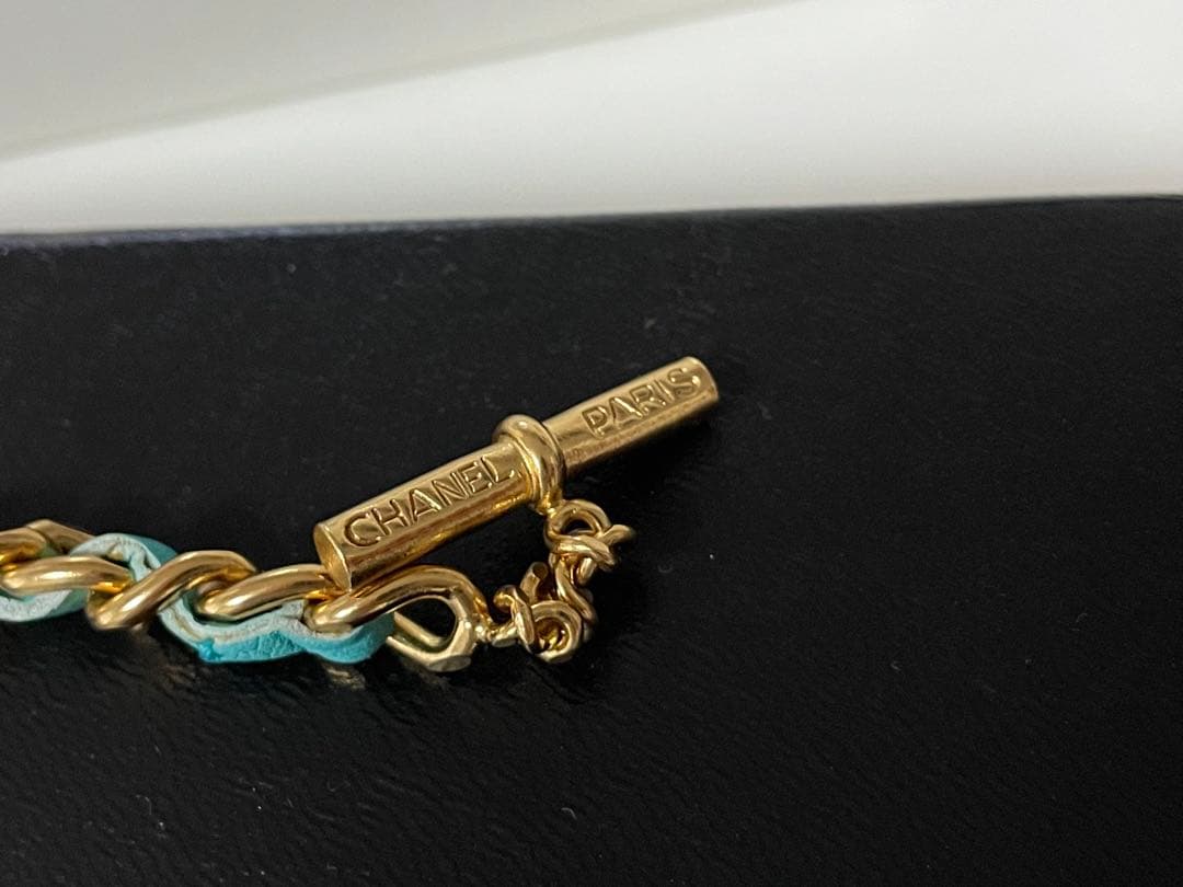 CHANEL シャネル ゴールド ブレスレット ココマーク ターコイズブルー
