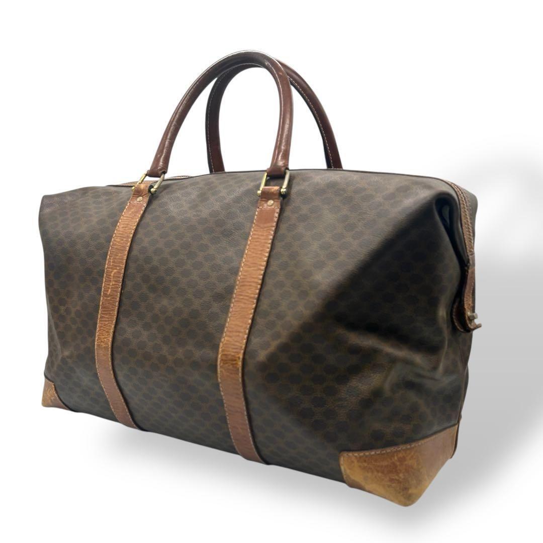 1042 セリーヌ ボストンバッグ マカダム ヴィンテージ レザー PVC