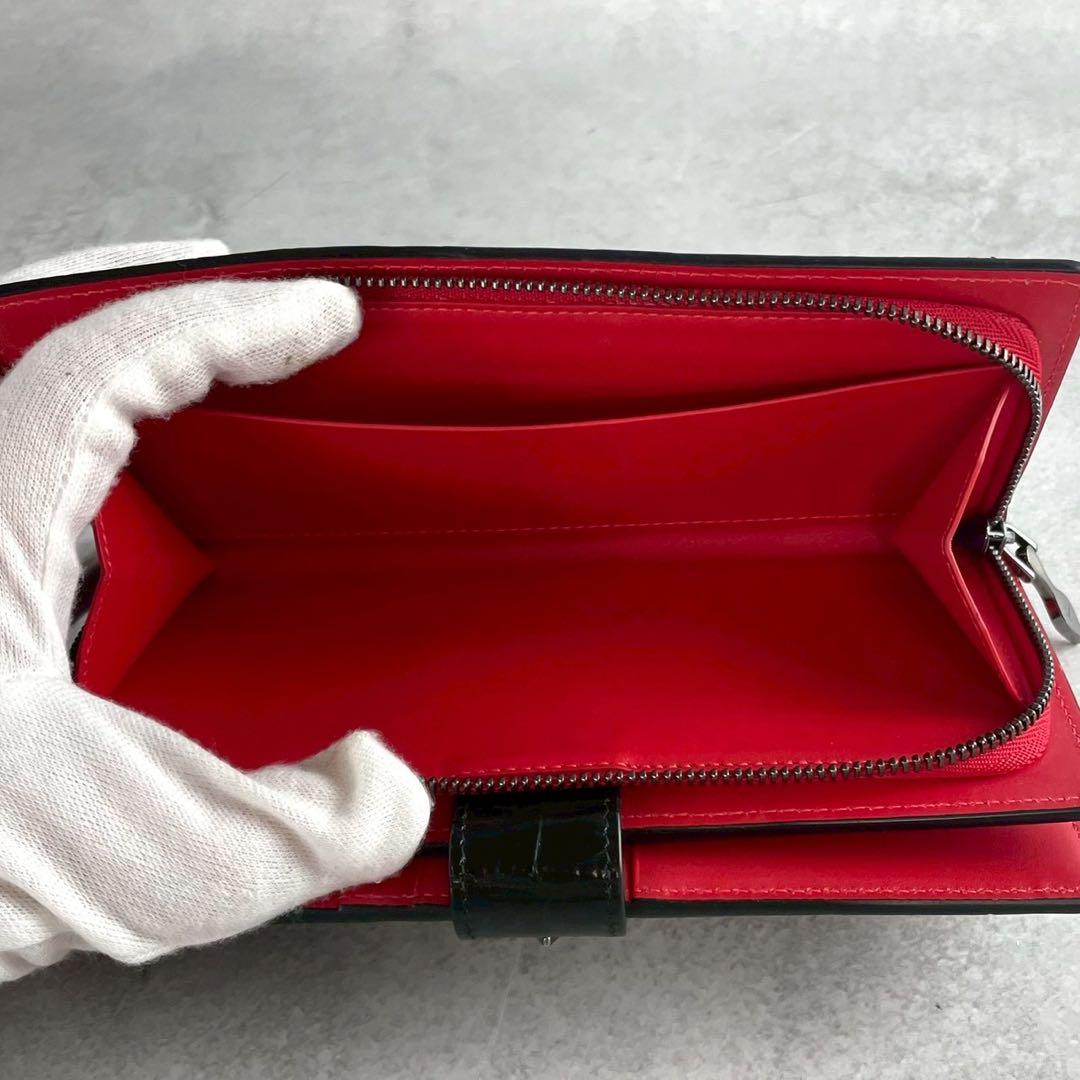 【ふじの様用傷スレ極小】 ルブタン 長財布 クロコ パネトーネ 黒 革