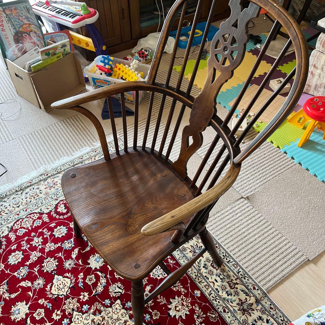 英国アンティーク ホイールバックウィンザーアームチェア