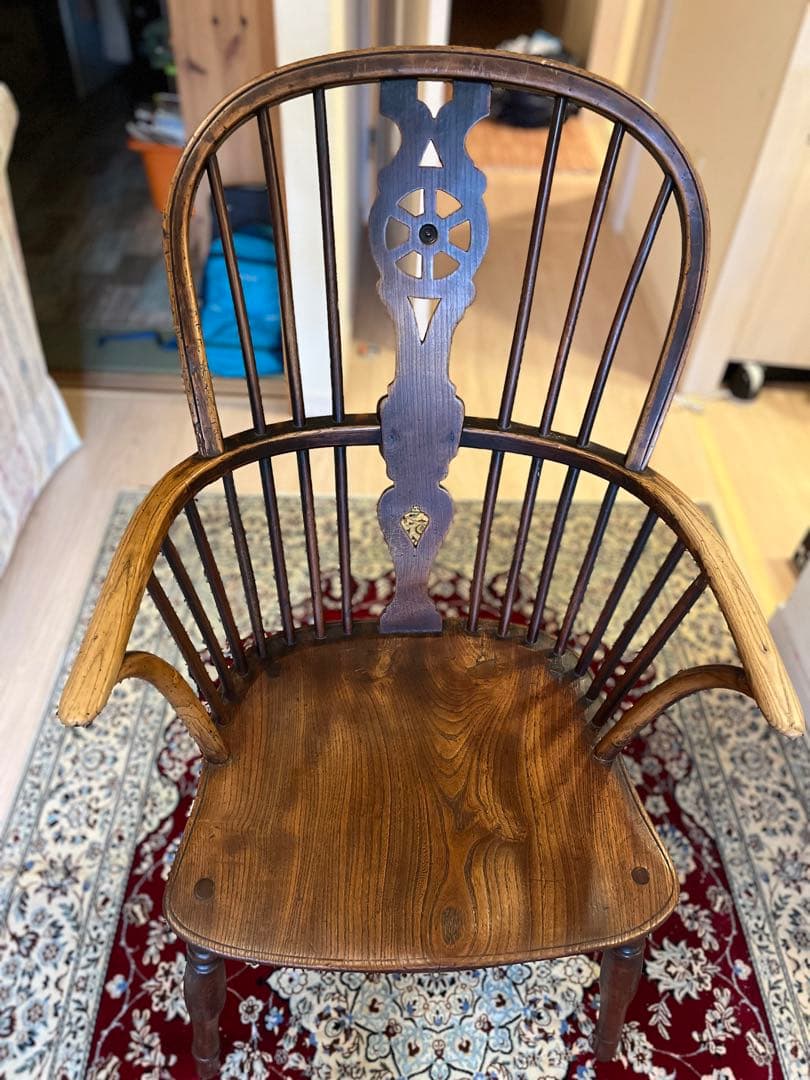 英国アンティーク ホイールバックウィンザーアームチェア