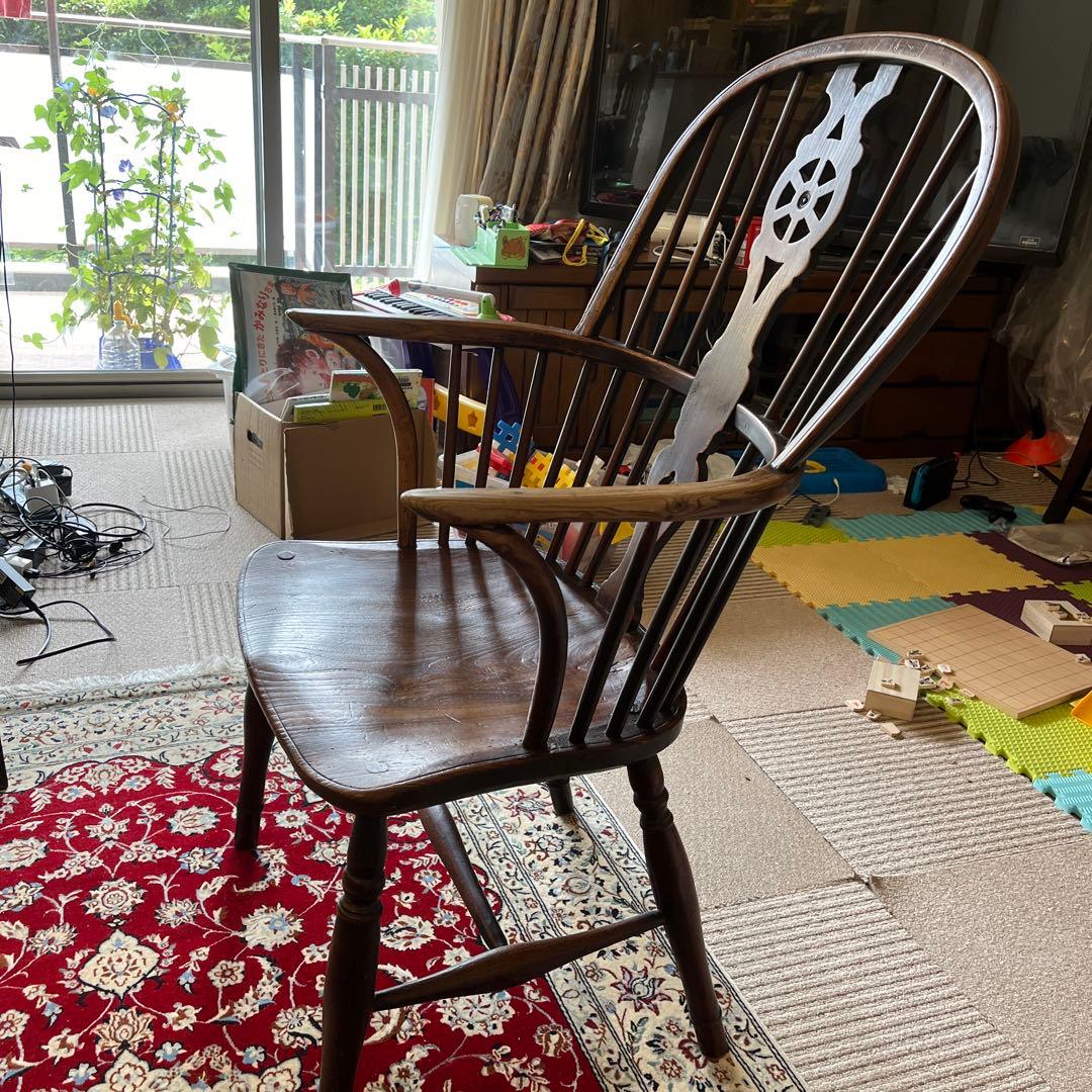 英国アンティーク ホイールバックウィンザーアームチェア