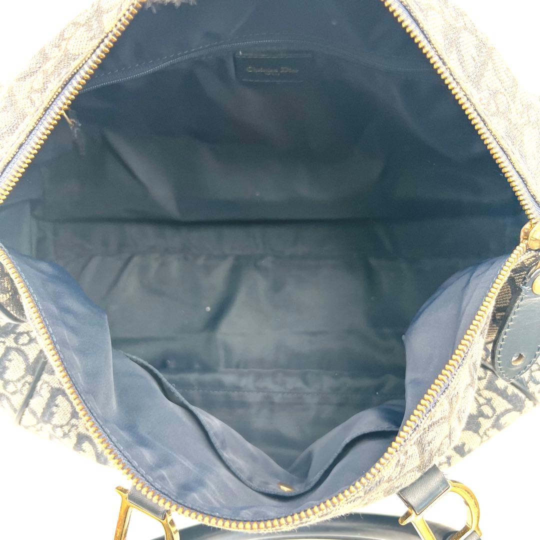 《美品》 ギャラ付 Dior トロッター柄 D金具 ボストンバッグ 南京錠